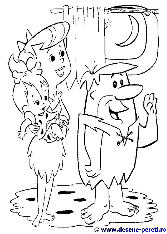 familia flintstones desene colorat